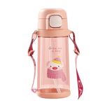 Пляшка для води CASNO 690 мл KXN-1219 Рожева (Свинка) з соломинкою 1436816354 фото