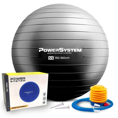 М'яч для фітнесу (фітбол) Power System PS-4011 Ø55 cm PRO Gymball Black 1411784311 фото