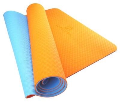Килимок для йоги та фітнесу U-POWEX TPE Yoga mat Orange/Blue (183х61х0.6) 1969725221 фото