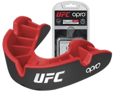Капа боксерська OPRO Silver UFC Hologram Black/Red (art.002259002) 1350992643 фото